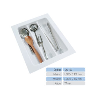 Organizador de Gaveta Porta Talheres OG-107 Branco