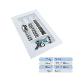 Organizador de Gaveta Porta Talheres Divisor de Talheres Organizador de Cozinha OG-119