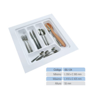 Organizador de Gaveta Porta Talheres Divisor de Talheres Organizador de Cozinha OG-124