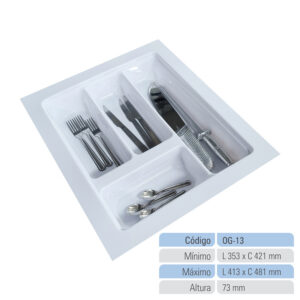 Organizador de Gaveta Porta Talheres Divisor de Talheres OG-13
