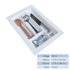 Organizador de Gaveta Porta Talheres Divisor de Talheres Organizador de Cozinha OG-14
