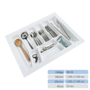 Organizador de Gaveta Porta Talheres Divisor de Talheres Organizador de Cozinha OG-55