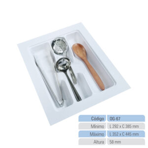 Organizador de Gaveta Porta Talheres OG-67 Branco